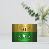 Aangepaste Eenvoudige Elegante Golf Monogram Zakel Visitekaartje (Staand voorkant)