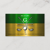 Aangepaste Eenvoudige Elegante Golf Monogram Zakel Visitekaartje (Achterkant)