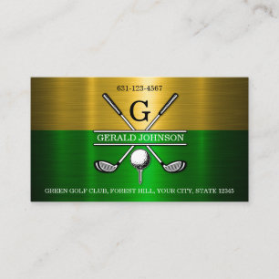 Aangepaste Eenvoudige Elegante Golf Monogram Zakel Visitekaartje