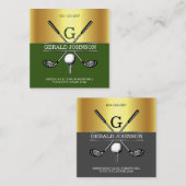 Aangepaste Eenvoudige Elegante Gouden Gradiënt Vis Vierkante Visitekaartje (Voorkant / Achterkant)