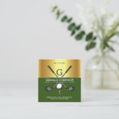 Aangepaste Eenvoudige Elegante Gouden Gradiënt Vis Vierkante Visitekaartje (Staand voorkant)