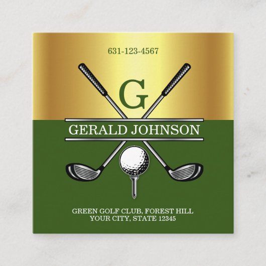 Aangepaste Eenvoudige Elegante Gouden Gradiënt Vis Vierkante Visitekaartje (Voorkant)