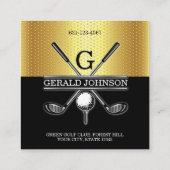 Aangepaste eenvoudige elegante gouden gradiënt vis vierkante visitekaartje (Achterkant)