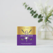 Aangepaste Eenvoudige Elegante Gouden Gradiënt Vis Vierkante Visitekaartje (Staand voorkant)