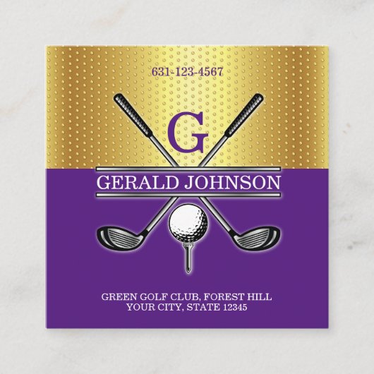 Aangepaste Eenvoudige Elegante Gouden Gradiënt Vis Vierkante Visitekaartje (Voorkant)