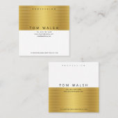 Aangepaste Eenvoudige Elegante Gouden Lijnen Visit Vierkante Visitekaartje (Voorkant / Achterkant)