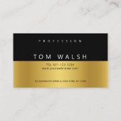 Aangepaste Eenvoudige Elegante Gouden Zwarte Visit Visitekaartje (Achterkant)