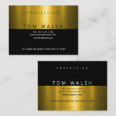 Aangepaste Eenvoudige Elegante Gouden Zwarte Visit Visitekaartje (Voorkant / Achterkant)