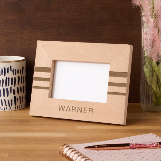 Aangepaste Eenvoudige Elegante Moderne Monogram Na Gegraveerde Lijstjes (Links)