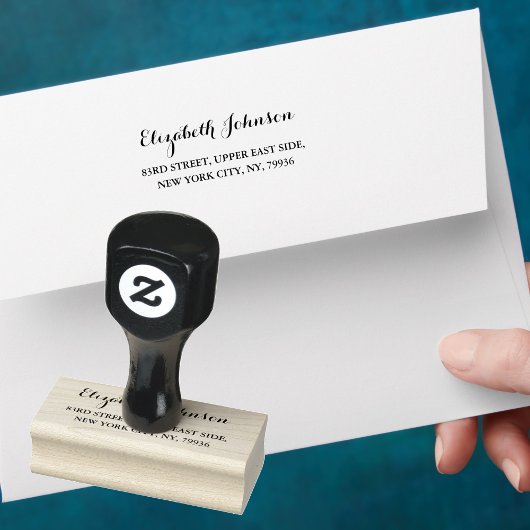 Aangepaste Eenvoudige Elegante Naam Retouradres Ma Rubberstempel