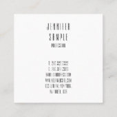 Aangepaste, eenvoudige, elegante rendy Sjabloon Vierkante Visitekaartje (Achterkant)