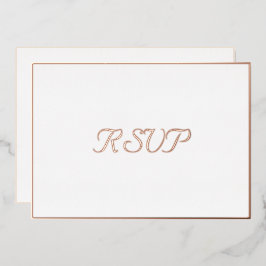 Aangepaste eenvoudige elegante RSVP White Rose Gol Folie Uitnodiging