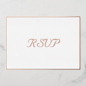 Aangepaste eenvoudige elegante RSVP White Rose Gol Folie Uitnodiging (Voorkant)