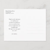 Aangepaste eenvoudige elegante trouwfoto dank u briefkaart (Achterkant)