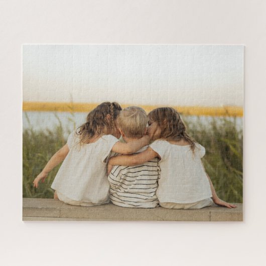 Aangepaste Eenvoudige Familie Foto Legpuzzel (Horizontaal)