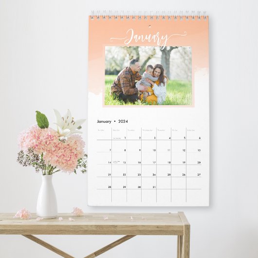 Aangepaste eenvoudige familiefoto 2025 kalender