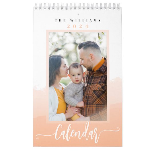 Aangepaste eenvoudige familiefoto 2025 kalender (Hoes)