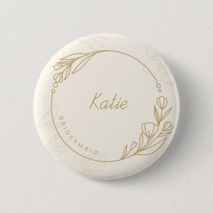 Aangepaste eenvoudige Floral Bridesmaid-Button Ronde Button 5,7 Cm
