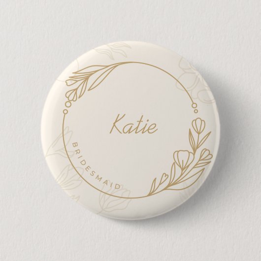 Aangepaste eenvoudige Floral Bridesmaid-Button Ronde Button 5,7 Cm (Voorkant)