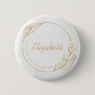 Aangepaste eenvoudige Floral moeder van de bride Ronde Button 5,7 Cm