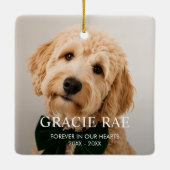 Aangepaste Eenvoudige Foto Huisdierherdenking Keramisch Ornament (Achterkant)