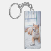 Aangepaste Eenvoudige foto van Pet, dubbelzijdig a Sleutelhanger (Voorkant Links)