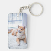 Aangepaste Eenvoudige foto van Pet, dubbelzijdig a Sleutelhanger (achterkant)