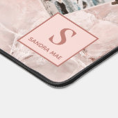 Aangepaste eenvoudige foto's collage op blush roze bureaumat (Hoek)