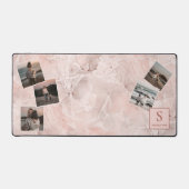 Aangepaste eenvoudige foto's collage op blush roze bureaumat (Voorkant)