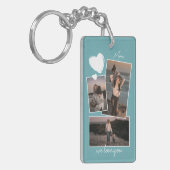 Aangepaste eenvoudige foto's op Blauwgroen Aqua Tu Sleutelhanger (Voorkant Links)