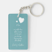 Aangepaste eenvoudige foto's op Blauwgroen Aqua Tu Sleutelhanger (achterkant)