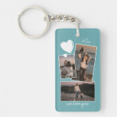 Aangepaste eenvoudige foto's op Blauwgroen Aqua Tu Sleutelhanger (Voorkant)