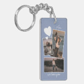 Aangepaste eenvoudige foto's op lavendel violet bl sleutelhanger (Voorkant Links)