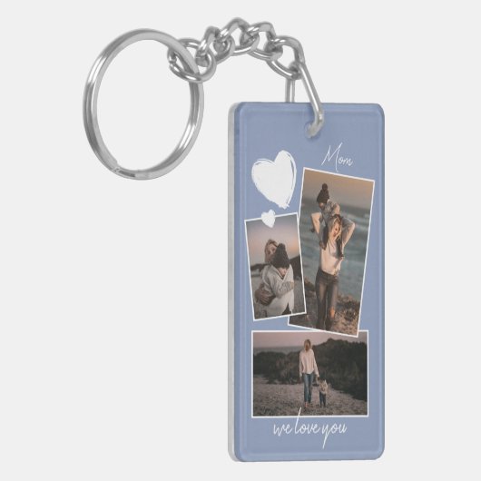 Aangepaste eenvoudige foto's op lavendel violet bl sleutelhanger (Voorkant Links)
