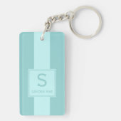 Aangepaste eenvoudige foto's op licht Blauwgroen T Sleutelhanger (achterkant)