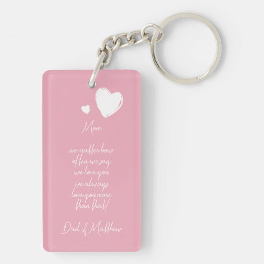 Aangepaste eenvoudige foto's op licht Roos Blush P Sleutelhanger (achterkant)