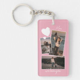 Aangepaste eenvoudige foto's op licht Roos Blush P Sleutelhanger