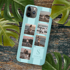 Aangepaste Eenvoudige Foto's Op Licht Teal Turquoi iPhone 15 Pro Max Case