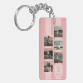 Aangepaste eenvoudige foto's op mosterd koraal roo sleutelhanger (Voorkant Links)