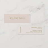 Aangepaste eenvoudige gouden tekst Elegant Sjabloo Mini Visitekaartje (Voorkant / Achterkant)