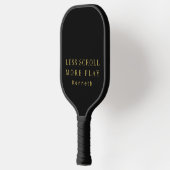 Aangepaste eenvoudige grappige zwarte gouden motiv pickleball paddle (Links)