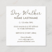 Aangepaste Eenvoudige Grijze Hond Wandelen Zitting Vierkante Visitekaartje (Achterkant)