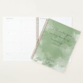 Aangepaste Eenvoudige Groene Elegante Waterverf Bl Planner (Display)