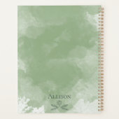 Aangepaste Eenvoudige Groene Elegante Waterverf Bl Planner (Achterkant)