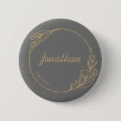 Aangepaste eenvoudige Groom-Button Ronde Button 5,7 Cm (Voorkant)