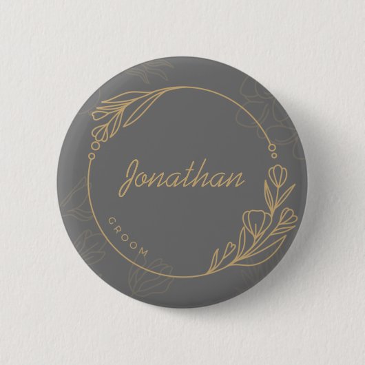 Aangepaste eenvoudige Groom-Button Ronde Button 5,7 Cm (Voorkant)