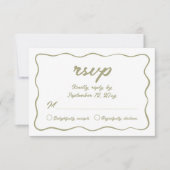 Aangepaste Eenvoudige Hand Geschreven Olijfgroen H RSVP Kaartje (Voorkant)