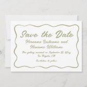 Aangepaste Eenvoudige Hand Geschreven Olijfgroen W Save The Date (Voorkant)