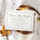 Aangepaste Eenvoudige Hand Geschreven Olijfgroen W Save The Date