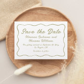 Aangepaste Eenvoudige Hand Geschreven Olijfgroen W Save The Date
